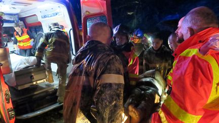 A Cagnes-sur-Mer (Alpes-Maritimes), une personne a été secourue par les pompiers, le 23 novembre 2019.&nbsp; (MAXPPP)