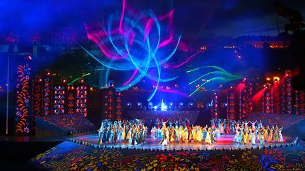 Cérémonie d'ouverture des championnats du monde de natation, à Budapest, le 15 juillet 2017. (GONG BING / XINHUA)