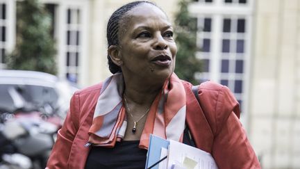 Christiane Taubira, le 6 janvier 2015 à l'hôtel Matignon, à Paris. (YANN KORBI / CITIZENSIDE.COM / AFP)