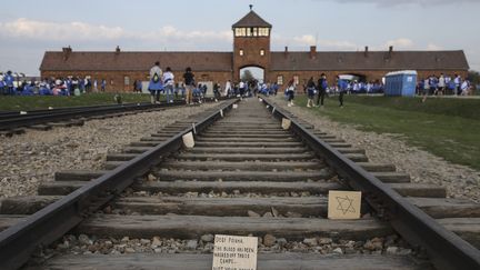 L'ancien camp de concentration et d'extermination d'Auschwitz-Birkenau, à Oswiecim (Pologne), le 12 avril 2018.&nbsp; (BEATA ZAWRZEL / NURPHOTO / AFP)