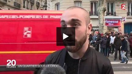 Capture d'écran montrant les pompiers dans le 18e arrondissement parisien, le 7 janvier 2016 (FRANCE 2)