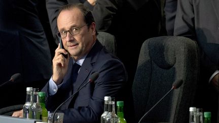 Le pr&eacute;sident Fran&ccedil;ois Hollande, le 4 septembre 2014 &agrave; Newport (Royaume-Uni). (ALAIN JOCARD / AFP)