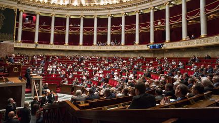 Les députés débattent d'une quatrième prolongation de l'état d'urgence en France, dans la nuit du mardi 19 au mercredi 20 juillet 2016 à l'Assemblée nationale. (IRINA KALASHNIKOVA / SPUTNIK / AFP)