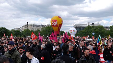 La manifestation à Paris du 1er mai 2018, pour la Fête du Travail.&nbsp; (MUSTAFA YALCIN / ANADOLU AGENCY / AFP)