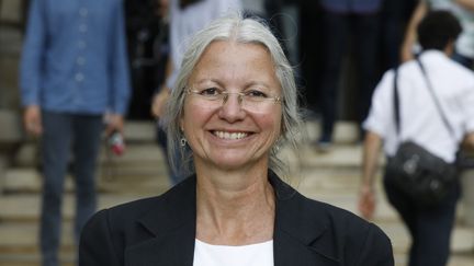 La députée LREM de l'Oise, Agnès Thill, le 27 juin 2017, pour son premier jour à l'Assemblée nationale à Paris à l'occasion de sa rentrée parlementaire. (MAXPPP)