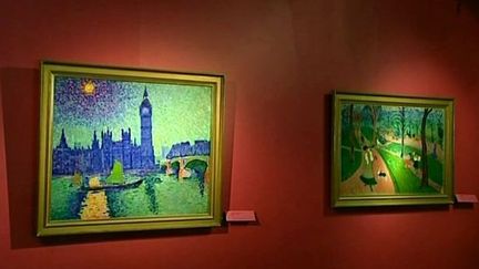 André Derain (1880-1954) : Big Ben (1906) à gauche et Hyde Park (1906) (chemin rose)
 (France 3 / Culturebox)