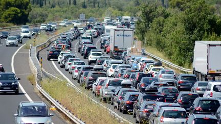 L'autoroute A9 au Niveau de Narbonne (Aude), le 29 juillet 2017. (MAXPPP)