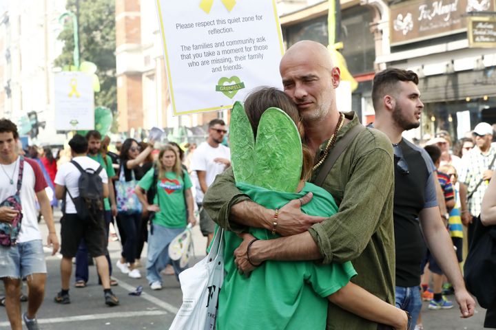 L'incendie de la tour Grenfell, située dans le quartier de Kensington-Chelsea, dans l’ouest de Londres, a fait plus de 80 morts, le 14 juin 2017.
 (TOLGA AKMEN / AFP)