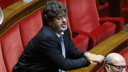 Meyer Habib, député de la 8e circonscription des Français établis hors de France, le 14 novembre 2023, à l'Assemblée nationale, à Paris. (LUDOVIC MARIN / AFP)