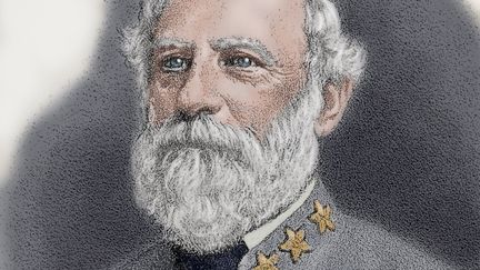 Portrait du général Robert Edward Lee (1807-1870), commandant des armées confédérées durant la guerre de Sécession.&nbsp;Gravure extraite de "L'histoire universelle", 1892. (LEEMAGE / AFP)