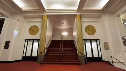 Le hall d'entrée de la salle Pleyel rénovée, en septembre 2016.
 (Bertrand Guay / AFP)