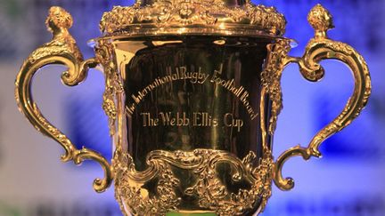 Le trophée de la Coupe du Monde de rugby 