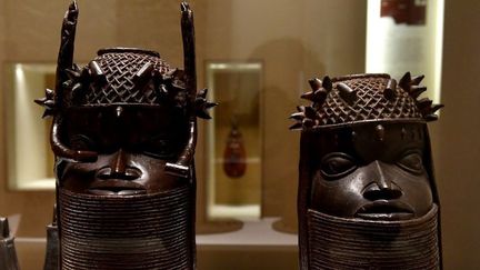 Têtes d'un ancêtre royal, royaume du Bénin, XVIIIe, musée du quai Branly à Paris. (GERARD JULIEN / AFP)