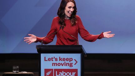 La Première ministre Jacinda Ardern à Auckland, en Nouvelle-Zélande, le 16 octobre 2020.&nbsp; (MICHAEL BRADLEY / AFP)