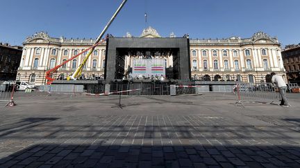 Les derniers préparatifs de la Fête de la musique, place du Capitole, à Toulouse le 19 juin 2017.&nbsp; (MAXPPP)