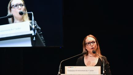 Aurore Lalucq, le 2 décembre 2017, au Mans (Sarthe).&nbsp; (JEAN-FRANCOIS MONIER / AFP)