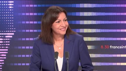 La candidate socialiste à la présidentielle, Anne Hidalgo, sur franceinfo le 14 mars 2022. (FRANCEINFO / RADIO FRANCE)