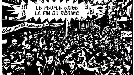 Il raconte au journal: «Quand j’y repense, c’est une des plus belles périodes de ma vie (…). Au début des printemps arabes, les gens en Syrie ont commencé à faire des remarques, des blagues (…). Jusque-là, je n’avais jamais parlé politique, même avec mes amis les plus proches (…) C’est la première fois que je voyais des mouvements collectifs dans mon pays. La première fois aussi qu’on pouvait expérimenter la liberté».  (Hamid Sulaiman / Arte Éditions/ça et là)