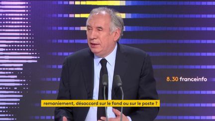 The president of MoDem François Bayrou, guest of the franceinfo morning show Thursday February 8.  (FRANCE INFO / RADIO FRANCE)