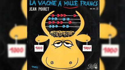 Le 45 tours de "La Vache à mille francs" de Jean Poiret. (DR)