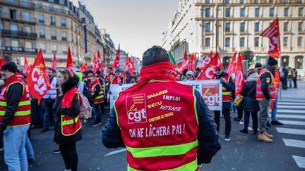 La manifestation contre la réforme des retraites à Paris le 22 janvier 2020. (AURELIEN MORISSARD / MAXPPP)