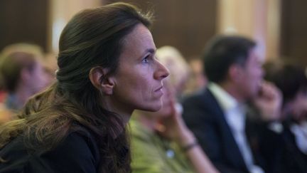 La ministre de la Culture, Aur&eacute;lie Filippetti, participe &agrave; une r&eacute;union nationale du Parti socialiste, le 14 juin 2014 &agrave; Paris.&nbsp; (FRED DUFOUR / AFP)