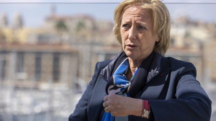 Sophie Cluzel, secrétaire d’État chargée des Personnes handicapées et tête de liste LREM aux élections régionales en Provence-Alpes-Côte d'Azur, le 2 mai 2021 à Marseille. (SPEICH FREDERIC / MAXPPP)