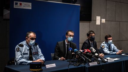 Le procureur de Grenoble (Isère), Eric Vaillant, donne une conférence de presse, jeudi 15 octobre 2020.&nbsp; (JEFF PACHOUD / AFP)