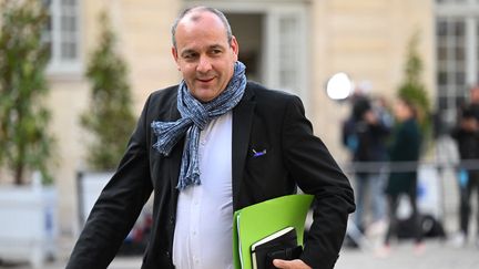 Le secrétaire général de la CFDT, Laurent Berger, à Matignon, dans la capitale, le 16 mai 2023. (BERTRAND GUAY / AFP)