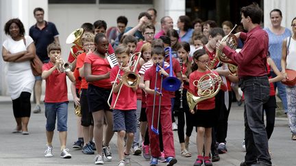 L'ecole de musique de Villeurbanne lors du festival de rue Charivari, en juillet 2016. (Photo d'illustration) (MAXIME JEGAT / MAXPPP)