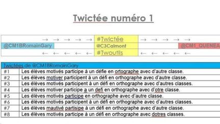  (La twictée essayée par plusieurs classes vendredi 3 octobre © Capture d'écran Twitter)