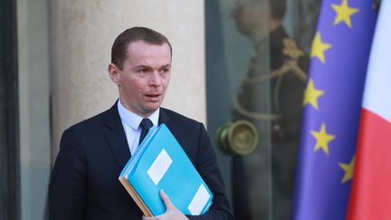 Olivier Dussopt, secrétaire d’État auprès du ministre de l’Action et des Comptes Publics, le 11 février 2020 à l'Élysée. (LUDOVIC MARIN / AFP)