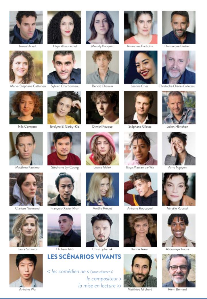 Les portraits des 32 artistes participants aux lectures/spectacles du 15e&nbsp;Festival Paris Courts Devant, du 12 au 17 janvier 2021. (Emmergences)