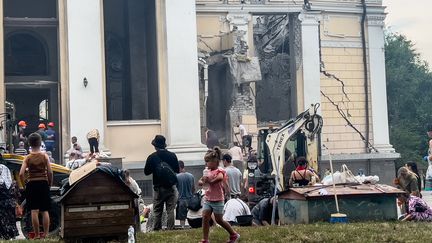 En Ukraine, la ville d'Odessa a subi une attaque dans la nuit du 22 au 23 juillet 2023. (STRINGER / ANADOLU AGENCY)