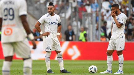 Les joueurs de l'OM lors d'un amical contre l'AC Milan, le 31 juillet 2022. (SYLVAIN THOMAS / AFP)