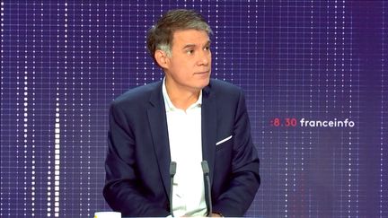 Olivier Faure, premier secrétaire du Parti socialiste, était l'invité du "8h30 franceinfo", jeudi 25 novembre.&nbsp; (FRANCEINFO / RADIOFRANCE)