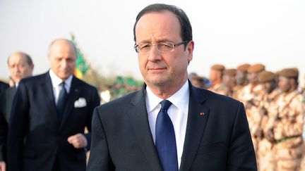 Fran&ccedil;ois Hollande, lors de son arriv&eacute;e au Mali, le 2 f&eacute;vrier 2013. (PASCAL GUYOT / AFP)