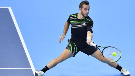 Hugo Gaston face à Lorenzo Musetti lors des Next Gen ATP Finals le 10 novembre 2021 à Milan. (TIZIANA FABI / AFP)