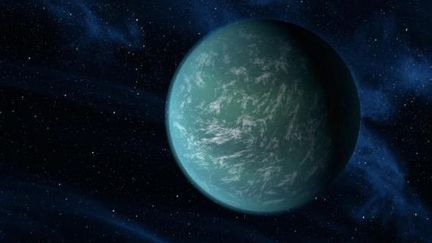 Vue d'artiste de la plan&egrave;te Kepler-22b, d&eacute;couverte par le satellite Kepler. (NASA / AFP)