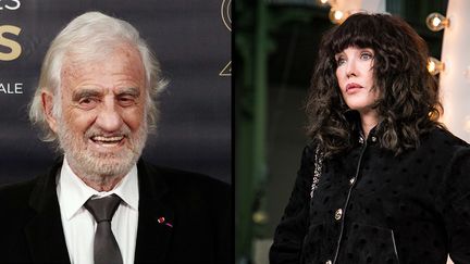 Jean-Paul Belmondo à la Cérémonie des Lumières en 2018 et Isabelle Adjani au défilé Chanel d'octobre 2020.&nbsp; (Marc Piasecki / Intermittent / Francois Mori/AP/SIPA)