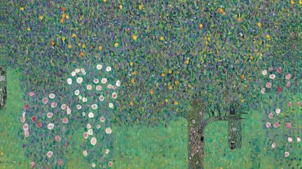 Détail de "Rosiers sous les arbres", oeuvre de Gustav Klimt, 1905, musée d'Orsay, Paris, 23 septembre 2016 (LEEMAGE VIA AFP)