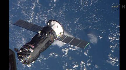 Le vaisseau cargo Progress, le 29 octobre 2014. (NASA TV)