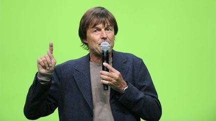 Nicolas Hulot aux Assises nationales du rassemblement des écologistes, le 13 novembre 2010 à Lyon. (AFP / Philippe Desmazes)