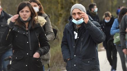 Le mari de Delphine Jubillar lors d'une battue à Cagnac-les-Mines (Tarn) pour la retrouver, le 23 décembre 2020.&nbsp; (MAXPPP)