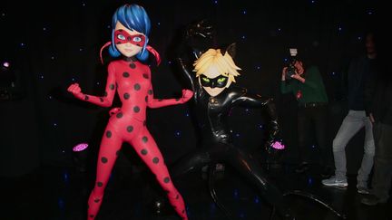 Les vedettes de "Miraculous", Ladybug et Chat Noir,&nbsp;dans leur version&nbsp;en cire au musée Grévin de Paris (4 avril 2018) (SOLAL / SIPA / SIPA)