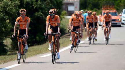 Des coureurs de la formation Euskaltel-Euskadi avant le départ du Tour de France 2013. (AFP)