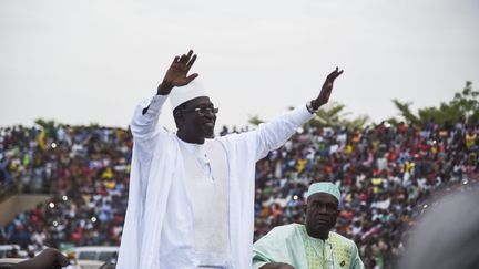 Soumaïla Cissé lors d'un meeting à Mopti (Mali), le 26 juillet 2018. (MAXPPP)