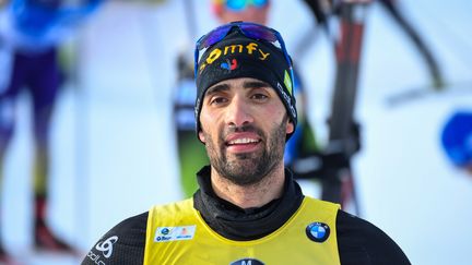 Martin Fourcade, le 14 mars 2020, lors de la Coupe du monde de biathlon à Kontiolahti, en Finlande.&nbsp; (KIMMO BRANDT / COMPIC)