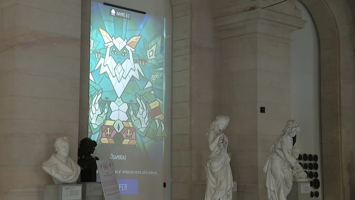 Des projections d'images de jeux vidéo sont installées au Palais des Beaux-Arts de Lille dans le cadre de l'exposition "Open Museum Jeu vidéo". (France 3 Nord Pas-de-Calais : C. Defurne / E. Quinart / R. Maucort)