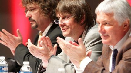 Leaders de la CGT (Gilbert Garrel, Bernard Thibault, Didier Le Reste) en novembre 2010 (AFP / François Nascimbeni)